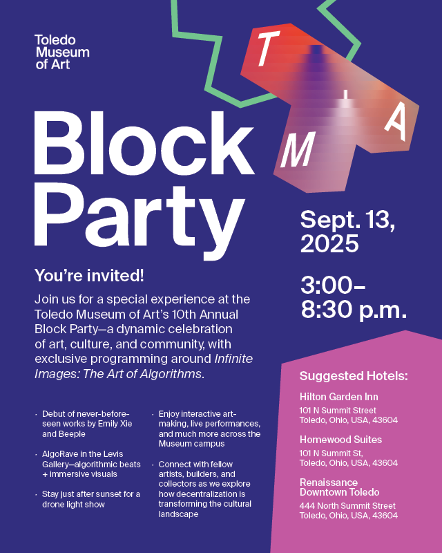 Join us September 13th at Toledo Museum of Art for Block Party! Will be exhibiting some new pieces a