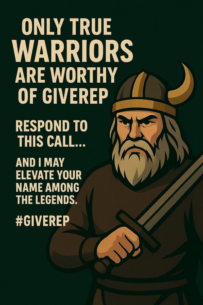 0xcecepH42385's tweet image. ⚔ Only true warriors deserve @GiveRep @GiveRep
Answer this call… and perhaps, I&apos;ll elevate your name to the table of legends. 🔥
#GiveRep #web3 #GiveRepChallenge
#yapping