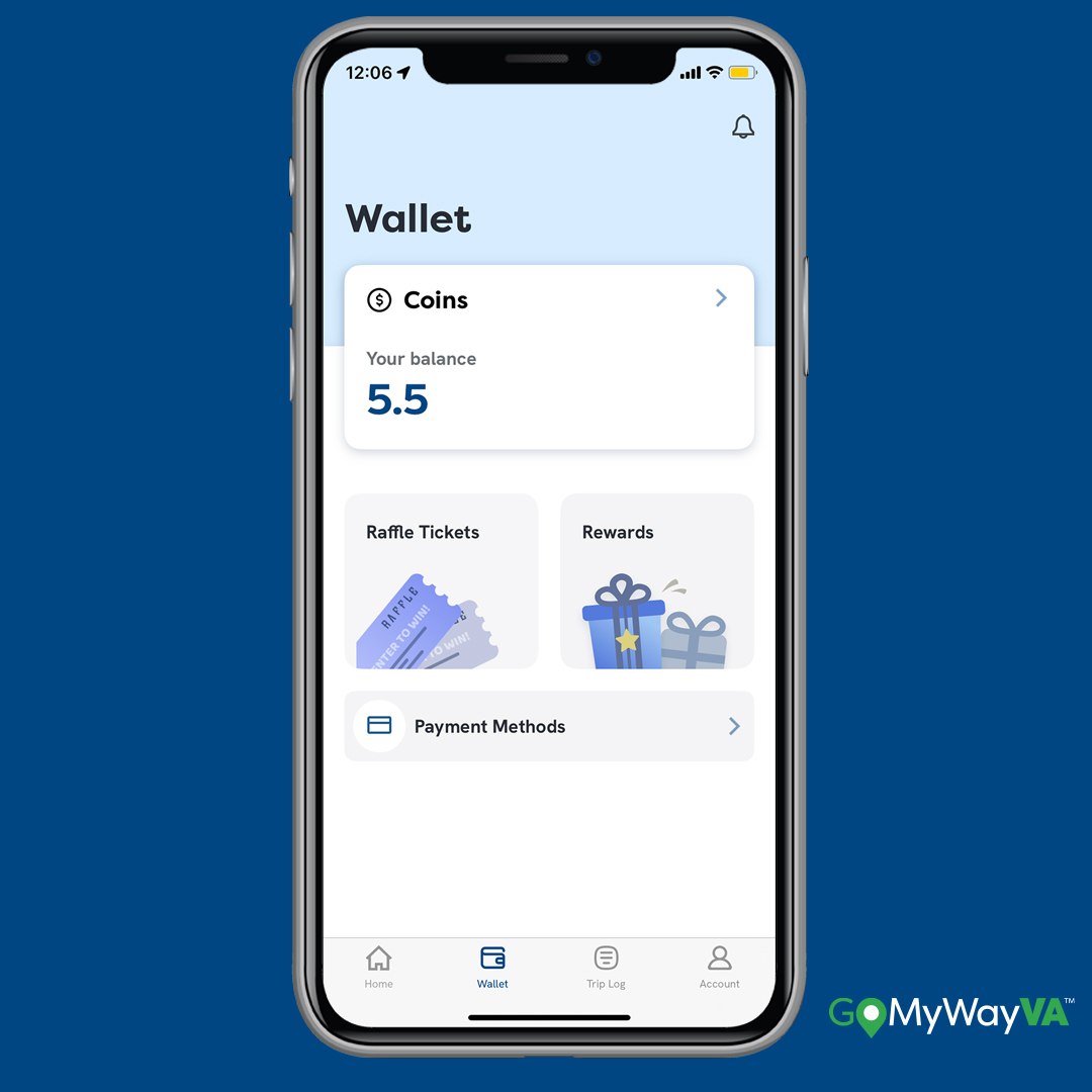 With the all-new GoMyWayVA™ app, you can track and redeem Coins earned for rewards right in the mobility wallet. Pioneers who complete Challenges and provide feedback will earn Coins for exclusive rewards.

Start your adventure at gomywayva.com

#GoMyWayVA