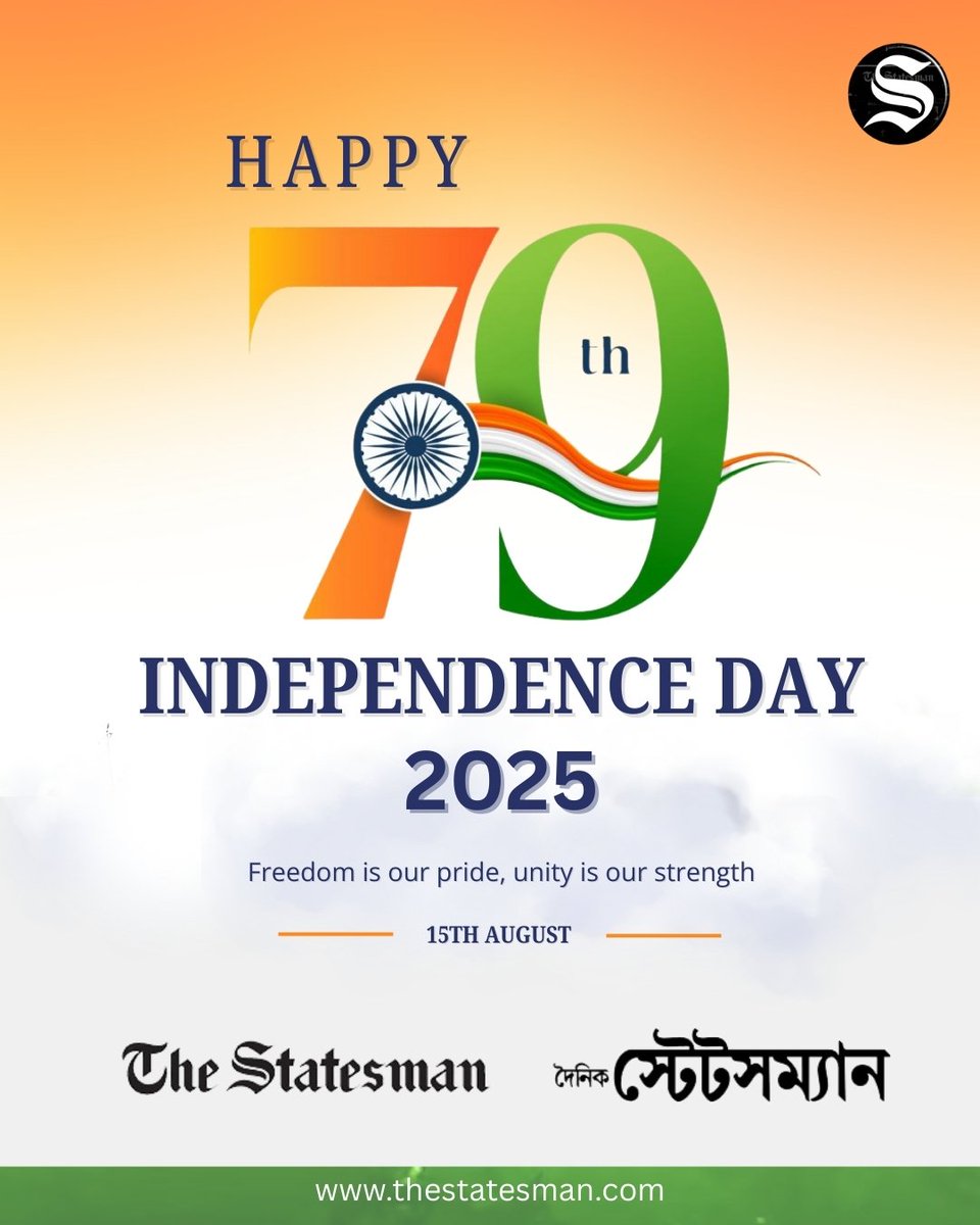 Today, we stand tall because they stood strong. Let’s honor every sacrifice and celebrate our tricolor with pride. Vande Mataram!

#IndependenceDay #HappyIndependenceDay #India #TheStatesman