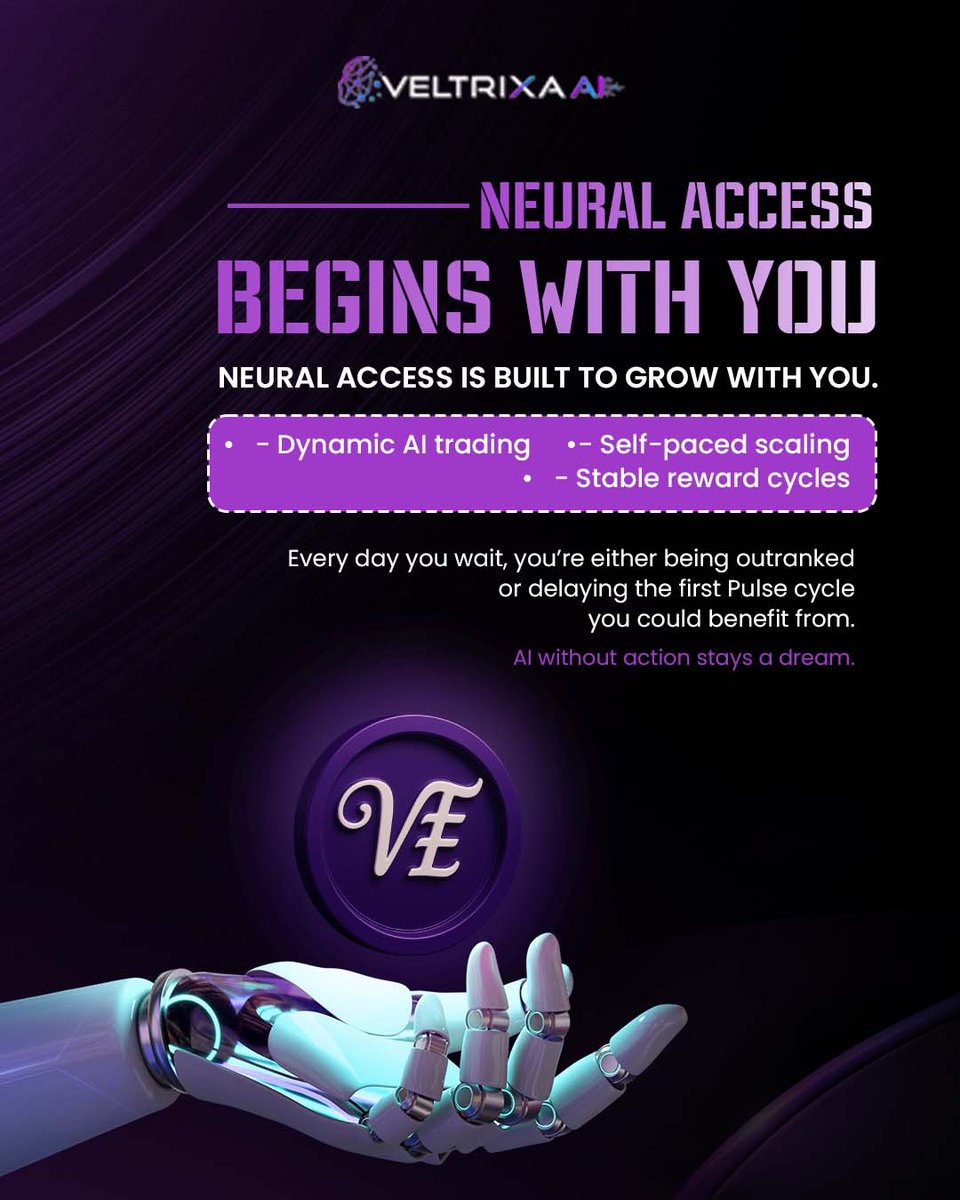🌅 Good morning, builders of tomorrow.
Inaction is the quietest way to lose ground. Every day you wait, someone else takes the spot you could have owned.

Neural Access isn’t just an entry  it’s your growth engine. Dynamic AI trading, stable reward cycles, and self-paced scaling