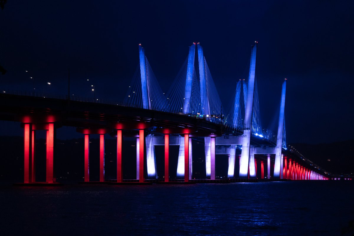 Gov. Mario M. Cuomo Bridge (@gmmcb) on Twitter photo We'll shine red, white & blue tonight to honor the 90th Anniversary of Social Security.
“A great New Yorker and former Governor, President Franklin D. Roosevelt, signed Social Security into law 90 years ago, creating a safety net for generations to come,” <a href="/GovKathyHochul/">Governor Kathy Hochul</a> said. We'll shine red, white & blue tonight to honor the 90th Anniversary of Social Security.
“A great New Yorker and former Governor, President Franklin D. Roosevelt, signed Social Security into law 90 years ago, creating a safety net for generations to come,” <a href="/GovKathyHochul/">Governor Kathy Hochul</a> said.