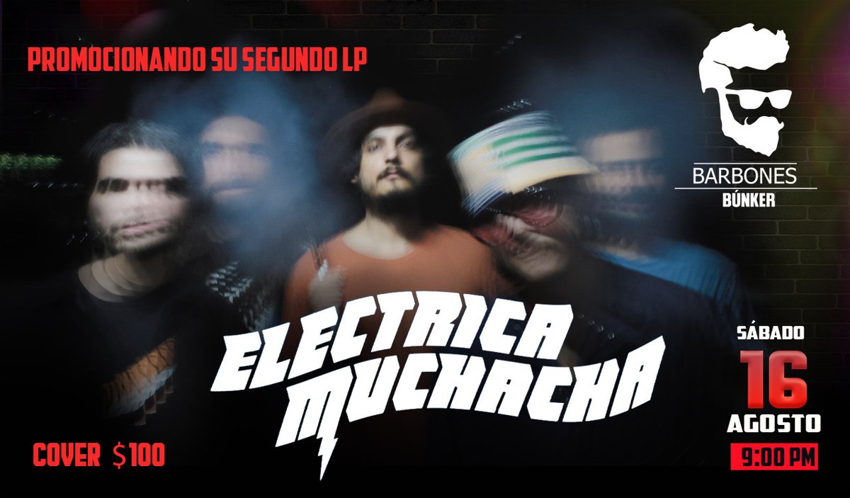 ¡Este sábado, Barbones Bunker te invita a un concierto electrizante! 
Eléctrica Muchacha toma el escenario en el lugar más discreto de todo Morelia. 
Cover: solo 100 pesitos. ¿Quién puede perderse esto?
Informes al 4433-92-15-42 o envíanos mensaje por onbox. ¡Nos vemos ahí!