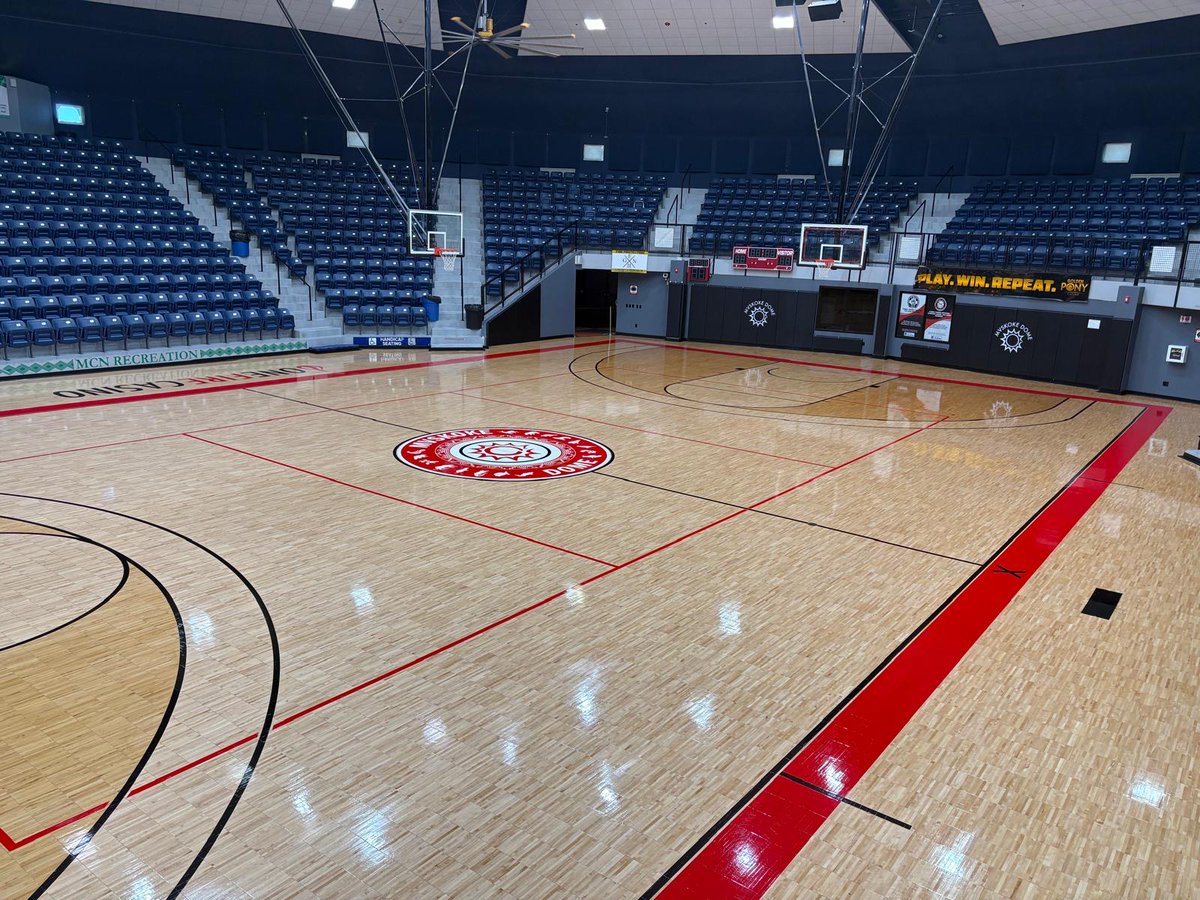 TSFloors's tweet photo. Before ➡️ After at the Muscogee Dome 🏟 
What a transformation!  During this maintenance coat, we added just a touch of tint to the floor — bringing out richer tones and giving the surface a refreshed, like-new look. Proof that a little maintenance goes a long way! https://t.co/RdEpgWzj0S