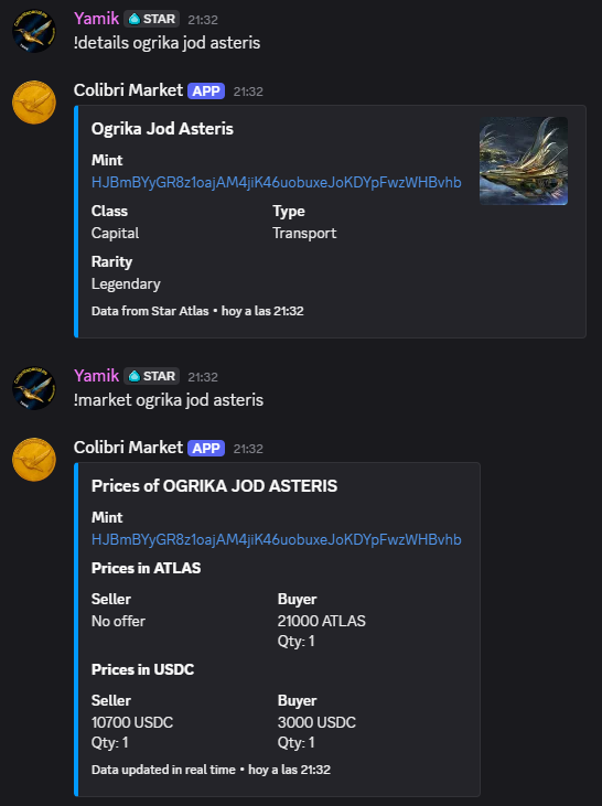 🤓 More news! I'm preparing my own bot of Star Atlas. What do you "zink" about?

By the moment !details &amp; !market.

🤓 ¡Más noticias! Estoy preparando mi propio bot de Star Atlas. ¿Qué "penzáis"? (No se puede traducir la gracia en inglés).

Por el momento !details &amp; !market.