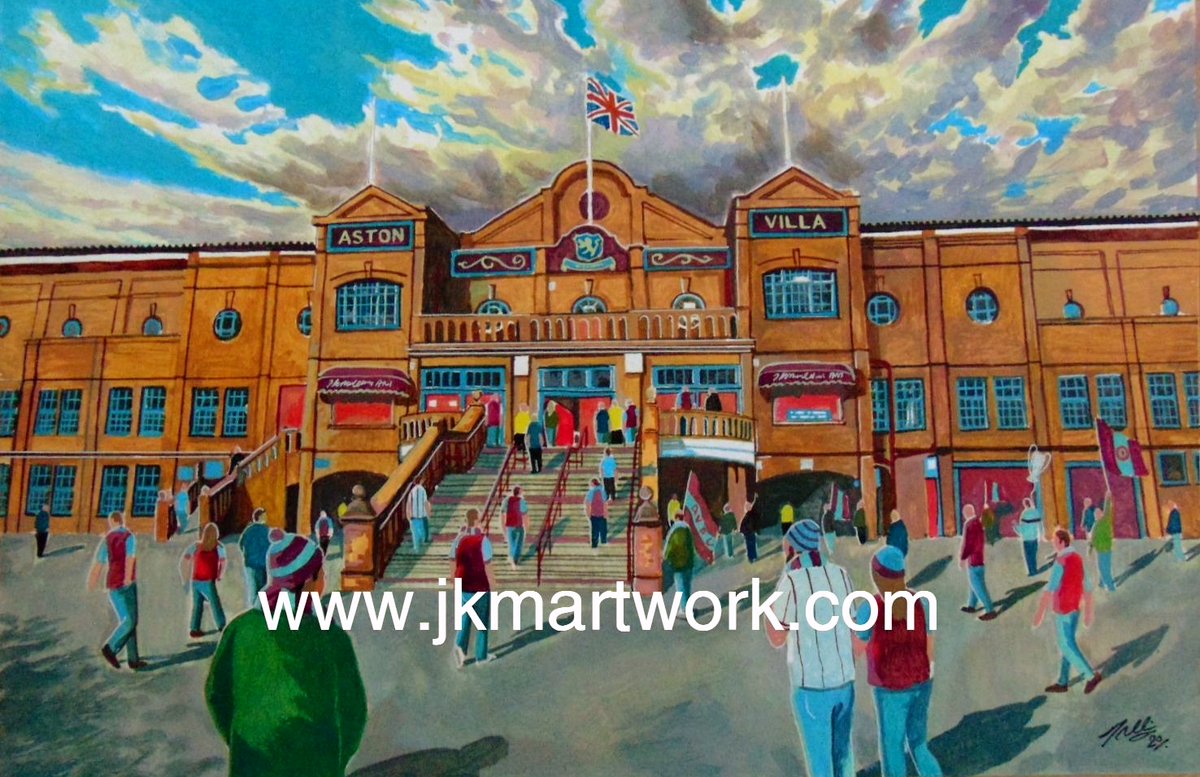 JKMartwork's tweet photo. HI @ClaretBluePod @johntownley11 @LoveMcGrathpod @VP1897 @DanRolinson @MatKendrick @VillaNoFiller @TheVillaTalk_ prints of #villapark #avfc #trinityroad available now just £15 a3 sz @ https://t.co/lwlE5y0HcS RT's appreciated https://t.co/SdQ2H7Wene