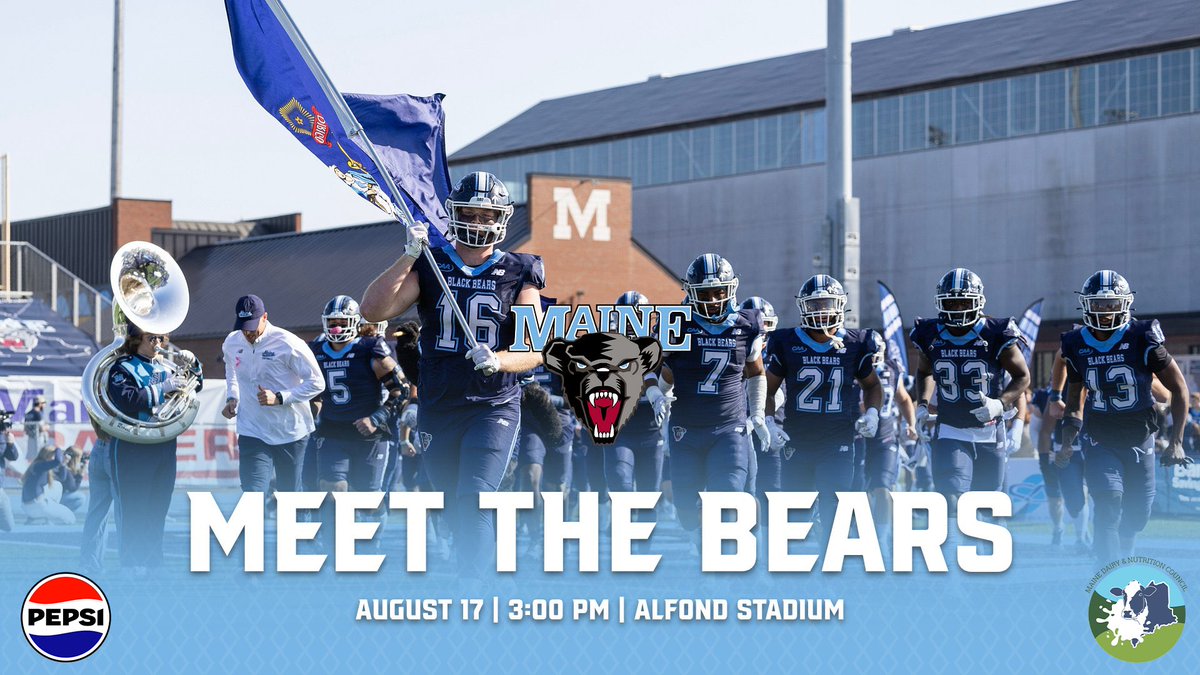 We look forward to seeing everyone at our first Cub Club event of the year, football’s annual Meet the Bears event!

Thank you to Pepsi and Maine Dairy for supporting the event as things will kick off at 3 PM with the free clinic, followed by pizza and autographs with your