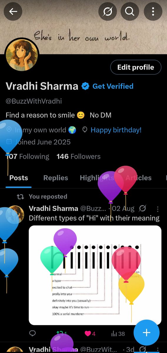 BuzzWithVradhi's tweet photo. Balloons on my TL 
Nobody wished me yet 😔 https://t.co/cFD4wHpstm