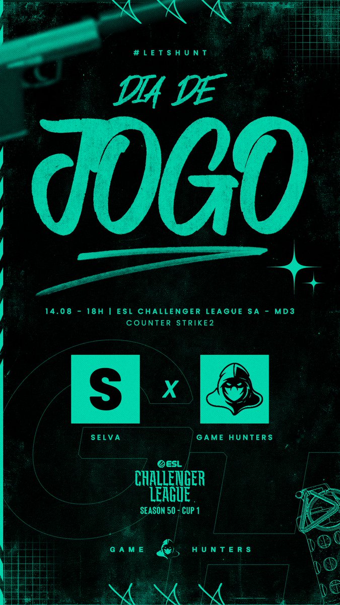 GameHunters (@gamehunterscs2) on Twitter photo Mais um jogo pela <a href="/ESLCS/">ESL Counter-Strike</a> Challenger pela lower do campeonato contra #SELVA as 18h!
#LetsHunt Mais um jogo pela <a href="/ESLCS/">ESL Counter-Strike</a> Challenger pela lower do campeonato contra #SELVA as 18h!
#LetsHunt