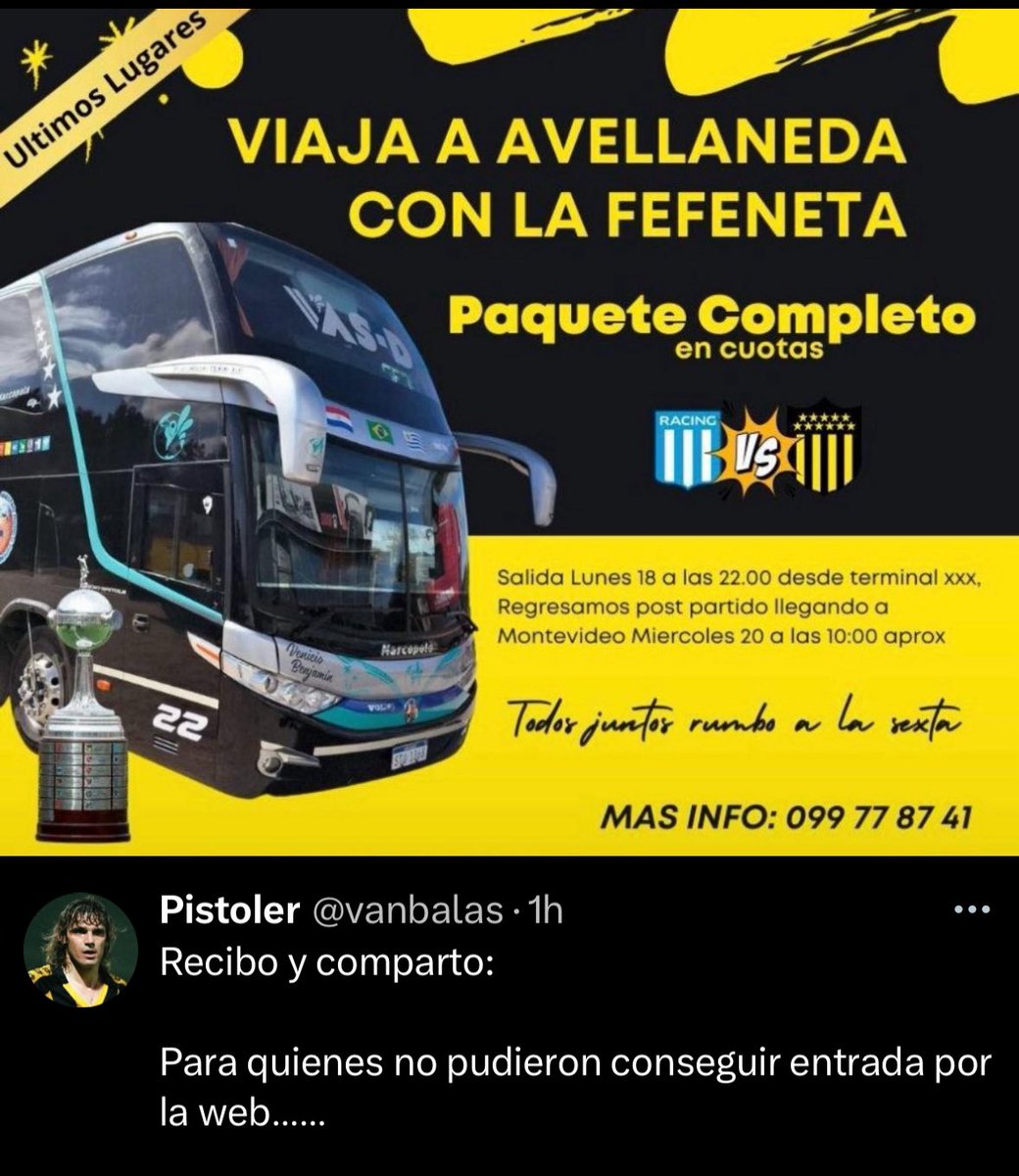 BradoCap's tweet photo. Que onda @fefemoreira9 

Usando tu "puesto" para conseguir entradas y revenderselas a la gente de Peñarol. Anda a laburar si queres hacer plata rata inmunda

Ojalá nos crucemos en Avellaneda https://t.co/vIfegIL5vR