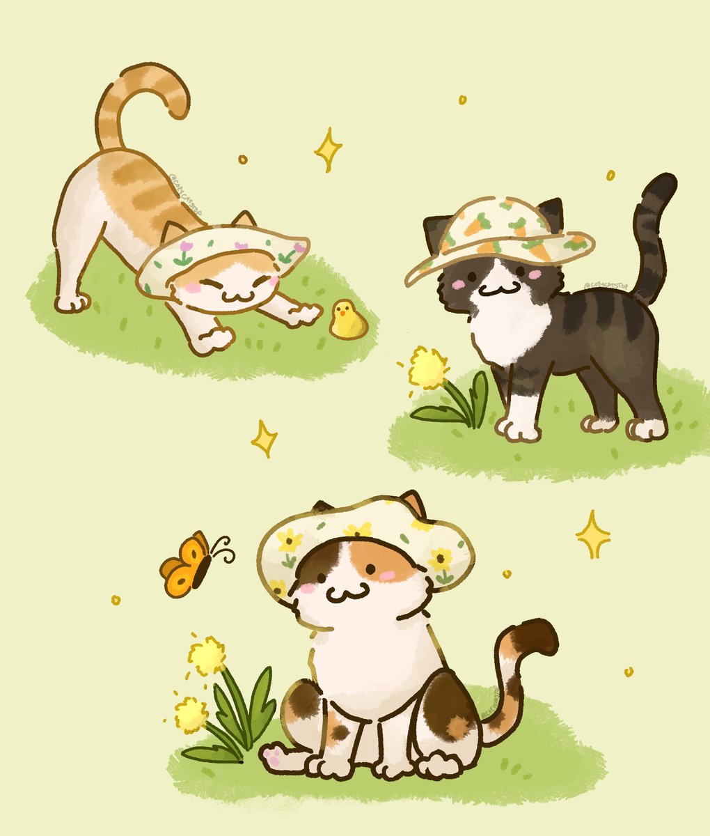 garden kittens!  🦋✨
#cuteart #cats #art