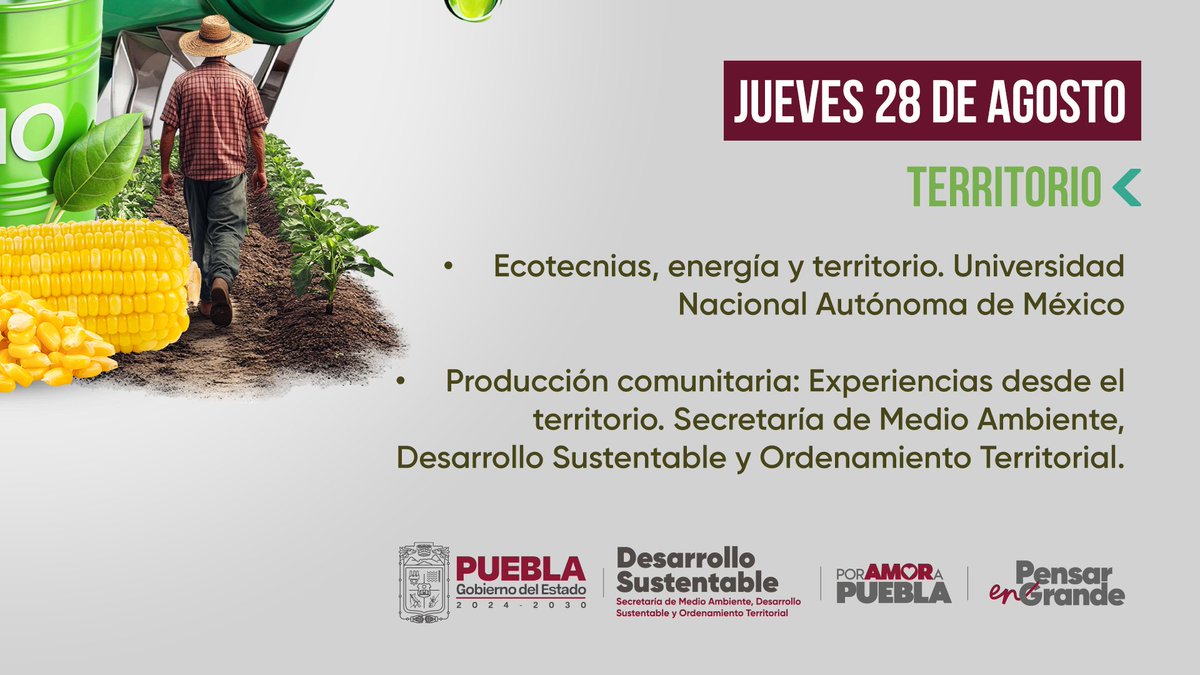 Programa de Energía (@energiacolmex) on Twitter photo 🔔Hoy inicia
💻Webinar "Biocombustibles: Innovación, Emprendimiento y Territorio” 🌎
🗓️ 14, 21 y 28 de agosto de 2025
⏰ 14:00 a 16:00 h
🌐 Regístrate en: docs.google.com/forms/d/e/1FAI…
invita <a href="/AmbienteGobPue/">Secretaría de Medio Ambiente</a> 🔔Hoy inicia
💻Webinar "Biocombustibles: Innovación, Emprendimiento y Territorio” 🌎
🗓️ 14, 21 y 28 de agosto de 2025
⏰ 14:00 a 16:00 h
🌐 Regístrate en: docs.google.com/forms/d/e/1FAI…
invita <a href="/AmbienteGobPue/">Secretaría de Medio Ambiente</a>