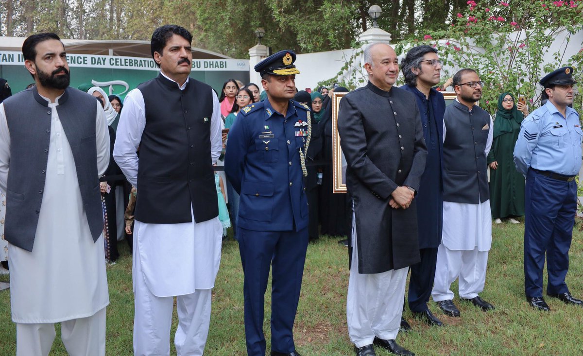 Embassy of Pakistan
Abu Dhabi

PRESS RELEASE

The Embassy of Pakistan in Abu Dhabi hosted a flag-hoisting ceremony today to mark the 78th anniversary of Pakistan’s Independence Day with national zeal and enthusiasm. A large number of Pakistani community members, along with their