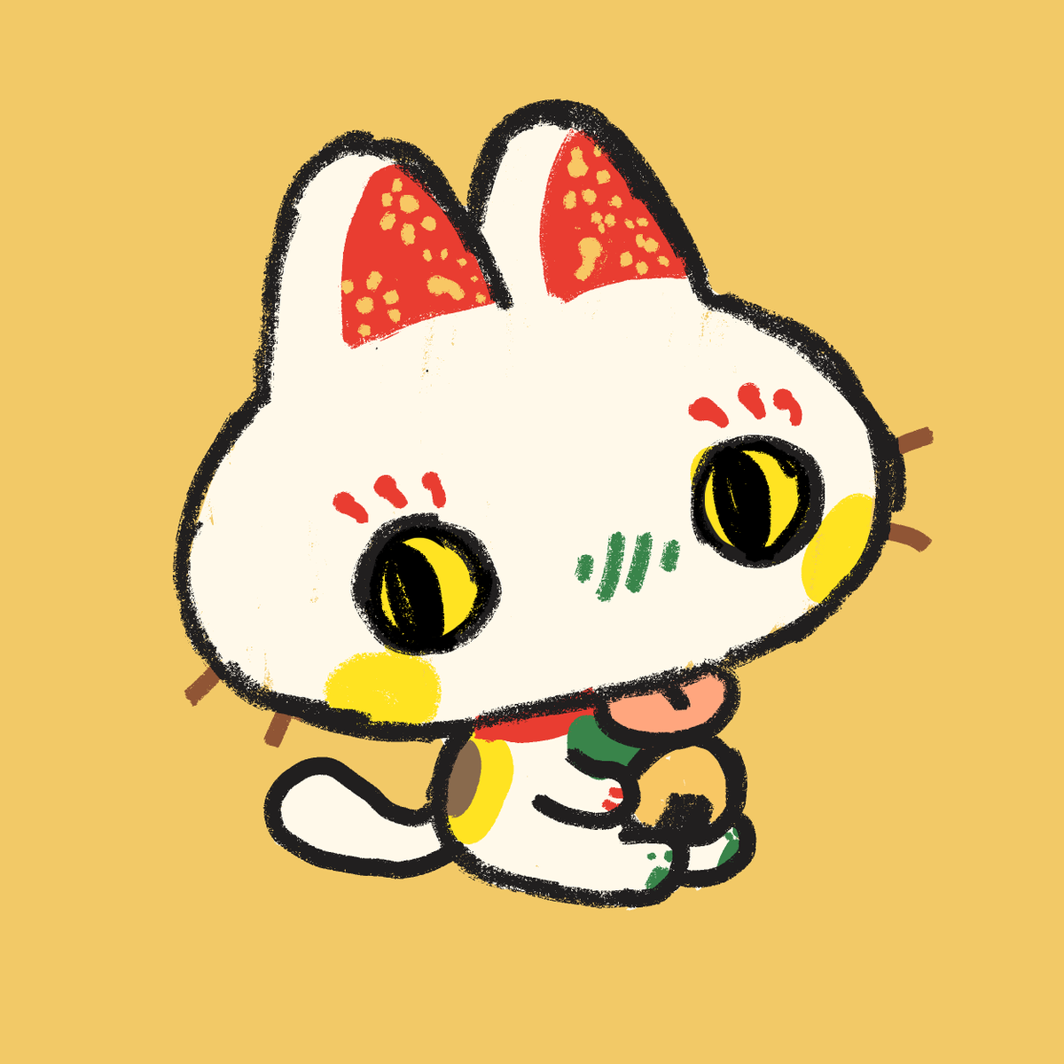 bleppe as a maneki neko