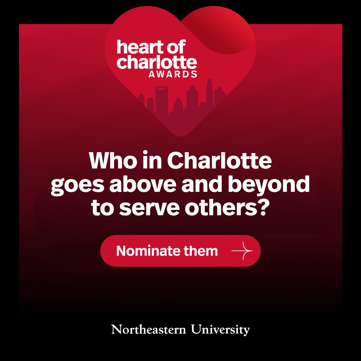 NortheasternCLT's tweet image. Nominations are OPEN for the 2025 Heart of Charlotte Awards! bit.ly/4mi4wYP Celebrating community leaders and organizations advancing health &amp;amp; equity across the Charlotte metro in 11 categories. Nomination deadline is Sept 19th. Who inspires you? Nominate them today! 💙