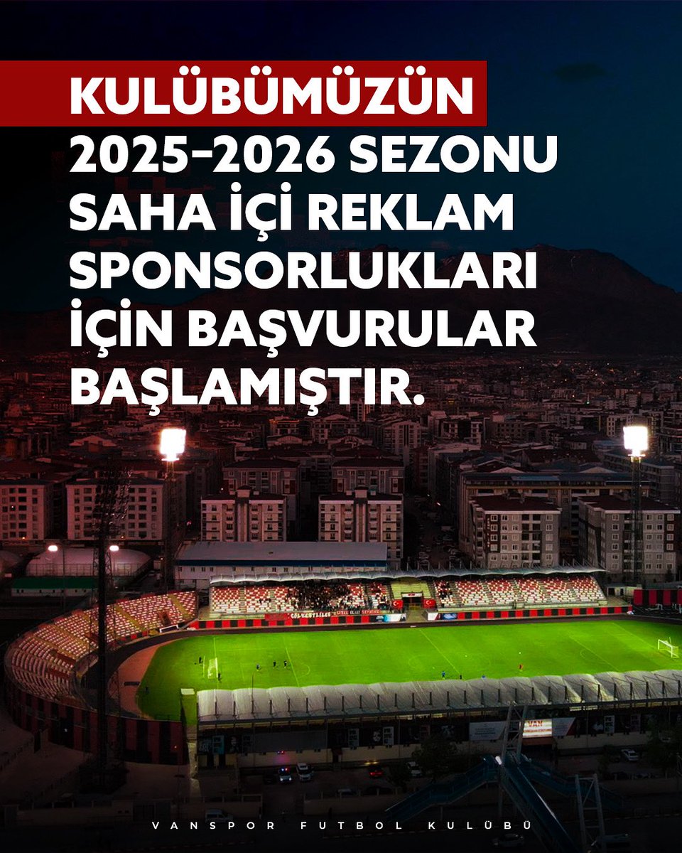2025–2026 Sezonu Saha İçi Reklam Sponsorluk Başvuruları Başladı

Kulübümüzün 2025–2026 sezonu saha içi reklam sponsorluk çalışmaları kapsamında başvurular alınmaya başlanmıştır.

Sponsorluk süreci hakkında detaylı bilgi almak ve başvuru yapmak isteyen firmalar, aşağıdaki iletişim