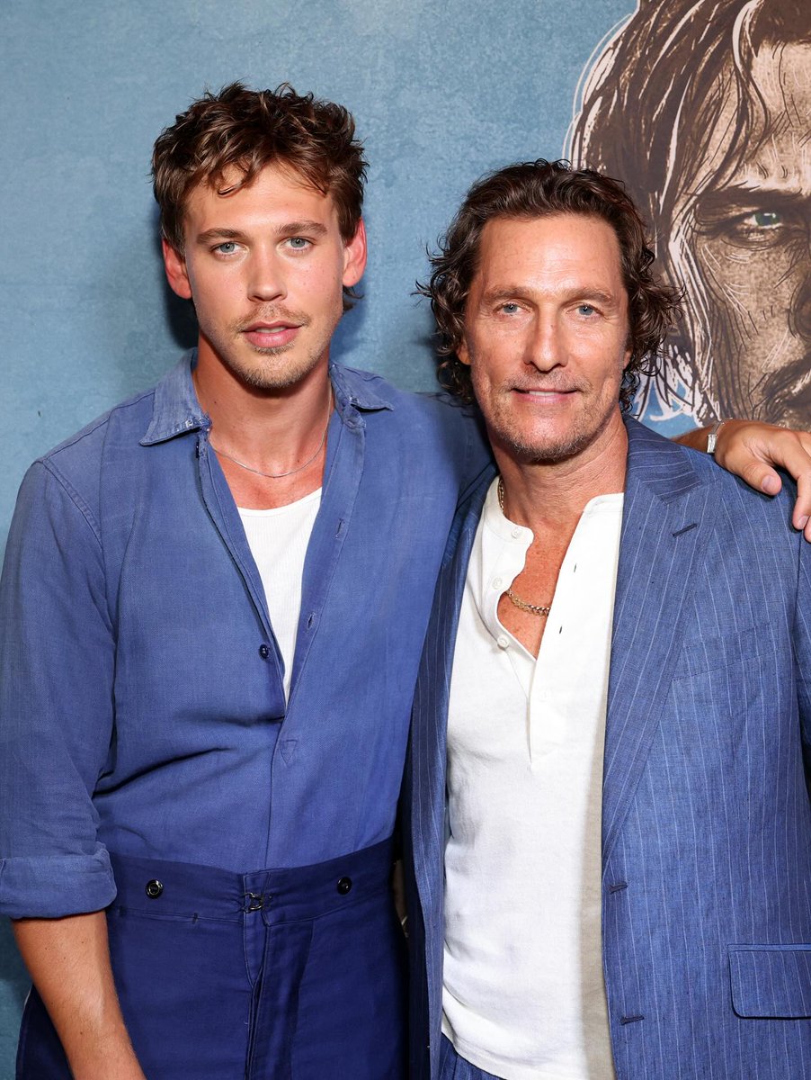 MovieOrbit's tweet photo. Matthew McConaughey stepped out to support Austin Butler & director Darren Aronofsky at a special screening of their new movie “Caught Stealing” in Texas. https://t.co/40wLzaArPW