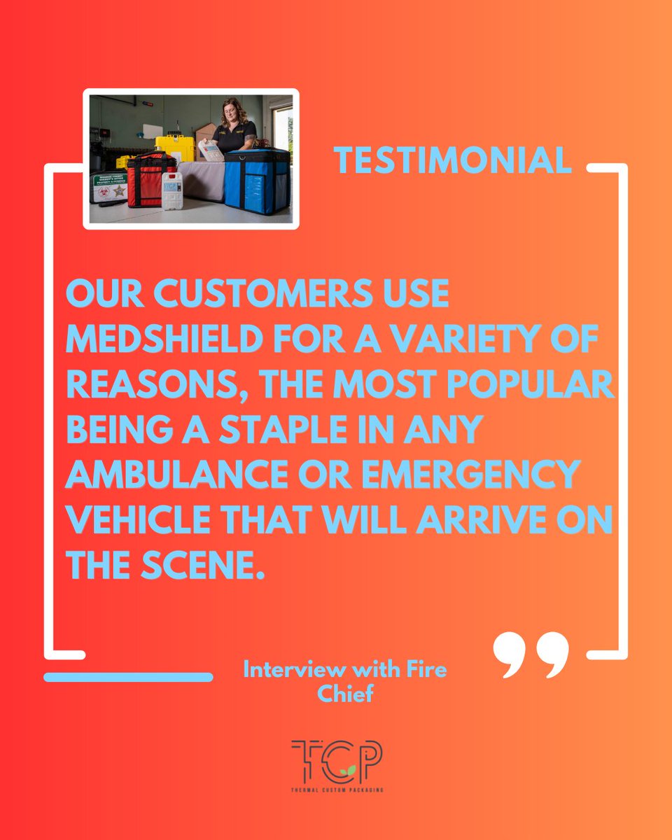 TCP_LLC_'s tweet photo. Fire Chief for the Village of Islamorada, a district that continuously supports and works with Thermal Custom Packaging shares real-life scenarios where the MedShield has been crucial to success. Read more here: https://t.co/OU9h0Dz40p  #firstaid #medicalcase #firstresponder https://t.co/pVo91MFe9y