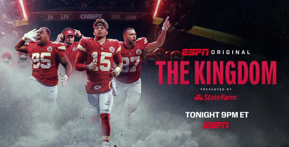 Award-winning director <a href="/klappas14/">Kristen Lappas Dinallo</a> offers a preview of her latest project, the six-part ESPN docuseries #TheKingdom which explores the modern-day dominance and 65-year legacy of the <a href="/Chiefs/">Kansas City Chiefs</a>. It debuts tonight 9p ET.

Via <a href="/garrettcowan/">Garrett Cowan</a>: bit.ly/3UwzNed | #ChiefsKingdom