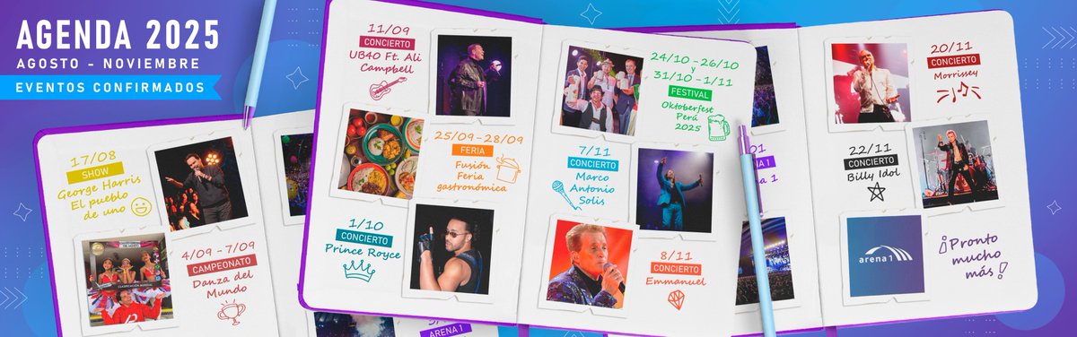 Agenda llena, corazón contento ❤️ 

Y lo mejor… ¡aún faltan más momentos increíbles por vivir en Arena 1! 🎶🔥 🎟️ 

Consigue tus tickets aquí 👉 bit.ly/4oC5nF2