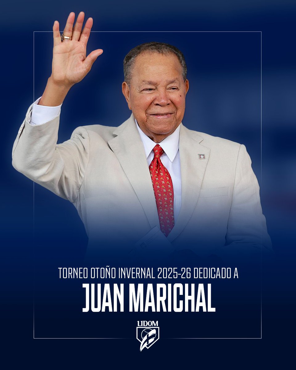 Liga de Béisbol Profesional de la República Dominicana anuncia que el Campeonato de Béisbol Otoño-Invernal 2025-2026 estará dedicado a Don Juan Marichal, en honor a su extraordinaria trayectoria y su invaluable aporte al béisbol dominicano e internacional. ⚾🇩🇴