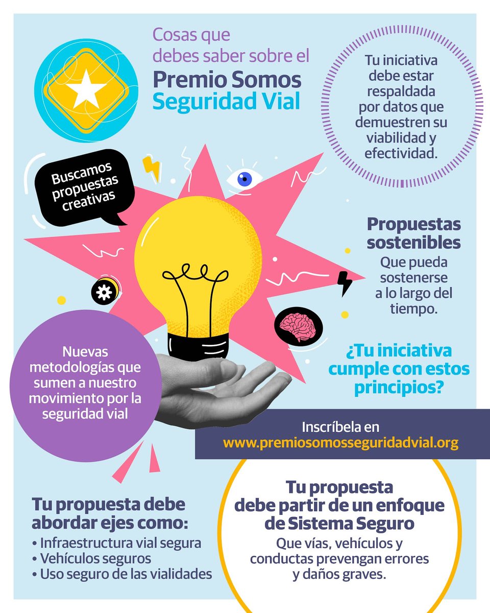 Si trabajas por la #seguridadvial, tu puedes salvar vidas.
🏆🥇Inscribe tu proyecto y forma parte del Premio Somos Seguridad Vial

¡Puedes recibir hasta $400 mil pesos para llevarlo a cabo!

Llegó el momento de que tu iniciativa crezca y deje huella.

#SeguridadVial #OSC