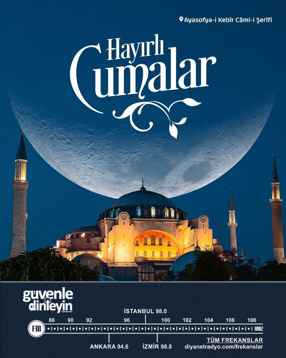 diyanetradyo's tweet photo. Cumamız Mübarek Olsun... 🤲🏻

Resûlullah (sas) şöyle buyurmuştur:

❝Onda öyle bir an vardır ki şayet bir Müslüman kul namaz kılarken o ana rastlar da Allah'tan bir şey isterse, (Allah) ona dilediğini mutlaka verir.❞

[Müslim, Cum'a, 13]

#HayırlıCumalar https://t.co/61BI4oZgyT