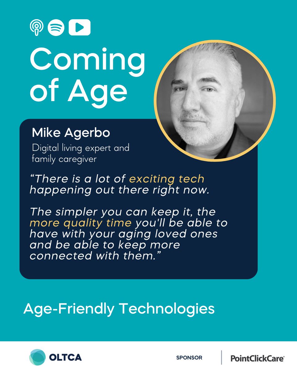 Ontario LTC Assoc. (@oltcanews) on Twitter photo Aging at home gets easier with the right tech — if you know where to start.
As we look ahead to a new season of Coming of Age, revisit our most listened to episode where <a href="/DLDunc416/">Donna Duncan</a> asks digital living expert <a href="/MikeAgerbo/">Mike Agerbo</a> how he built a digital network for his parents to make Aging at home gets easier with the right tech — if you know where to start.
As we look ahead to a new season of Coming of Age, revisit our most listened to episode where <a href="/DLDunc416/">Donna Duncan</a> asks digital living expert <a href="/MikeAgerbo/">Mike Agerbo</a> how he built a digital network for his parents to make