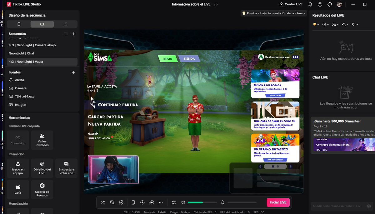 Configurando Tiktok para un futuro stream...   tiktok.com/@exehard