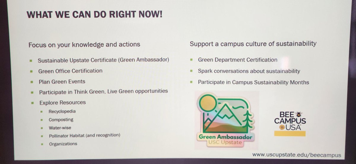 uscupstatetrain's tweet photo. Hot Topics in Sustainability is a required class for the Sustainable Upstate professional development track  @USCUpstate for any interested faculty or staff. Email UpstateTraining@uscupstate.edu for more info on upcoming trainings for the Sustainable Upstate certificate. https://t.co/Ro7oz9AY1C