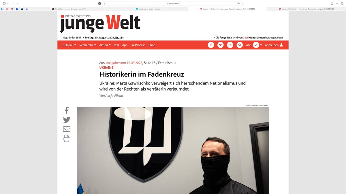 Helmut-Harry Loewen (@loewenhelmut) on Twitter photo "Historian in the Crosshairs": Junge Welt reports on the coordinated campaign of defamation and death threats against Marta Havryshko. jungewelt.de/artikel/506232…
<a href="/HavryshkoMarta/">Marta Havryshko</a> <a href="/mossrobeson__/">Moss Robeson 🇵🇸</a> <a href="/Volod_Ishchenko/">Volodymyr Ishchenko</a> "Historian in the Crosshairs": Junge Welt reports on the coordinated campaign of defamation and death threats against Marta Havryshko. jungewelt.de/artikel/506232…
<a href="/HavryshkoMarta/">Marta Havryshko</a> <a href="/mossrobeson__/">Moss Robeson 🇵🇸</a> <a href="/Volod_Ishchenko/">Volodymyr Ishchenko</a>