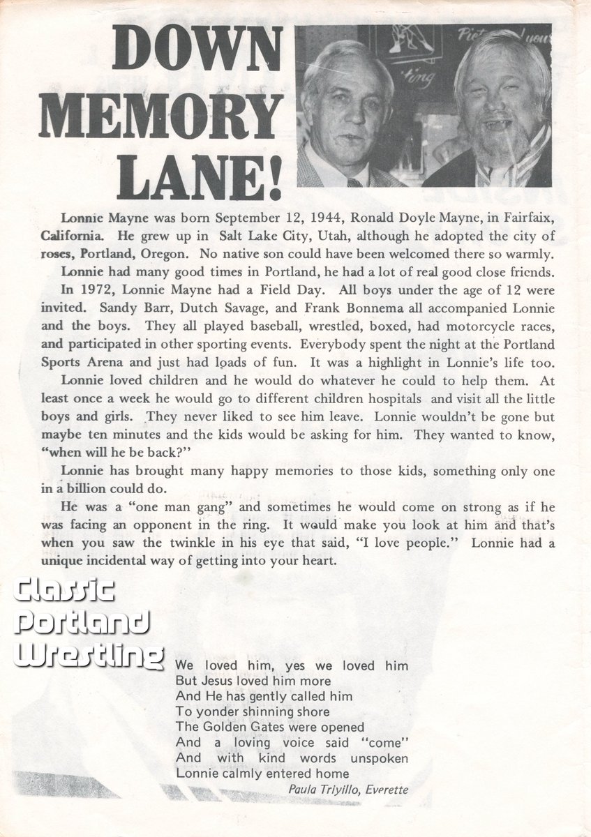 47 years ago today Lonnie Mayne passed away unexpectedly in car accident. Circumstances related to the crash remain somewhat unclear as there are multiple accounts as to what actually happened. #portlandwrestling #nwa #nwawrestling #lonniemayne