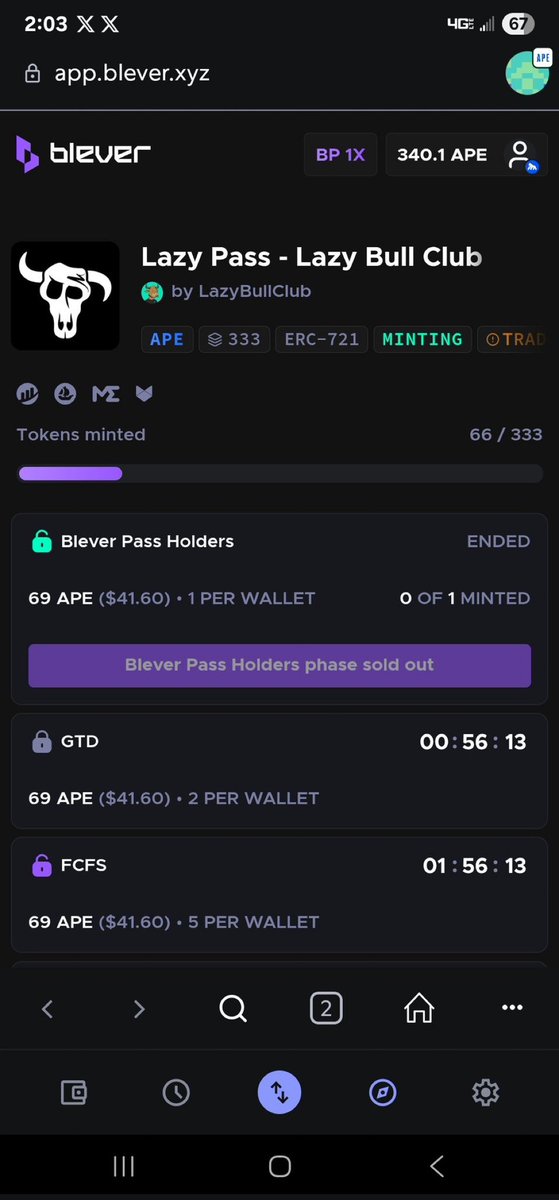 Blever pass phased minted out in 4 mins 👀