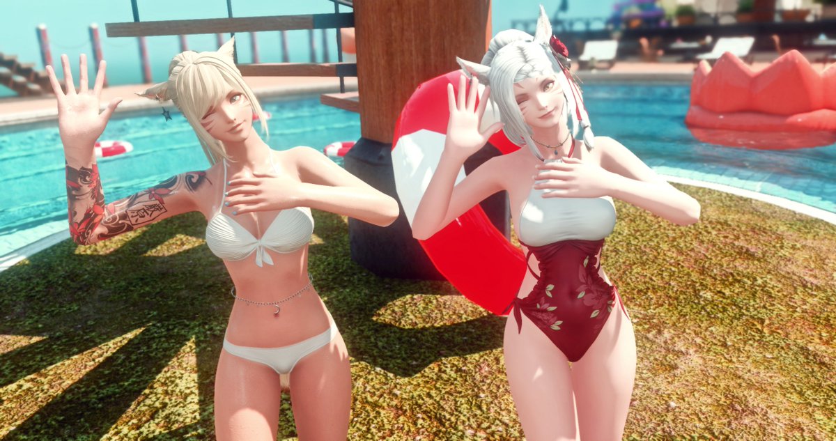 Sin_4000's tweet photo. Dancing with @AYelho at the boat ~ 💛🩶 

#FFXIV #FF14 #FF14SS 
#miqote #ffxivsnaps https://t.co/wlMHThe7vK