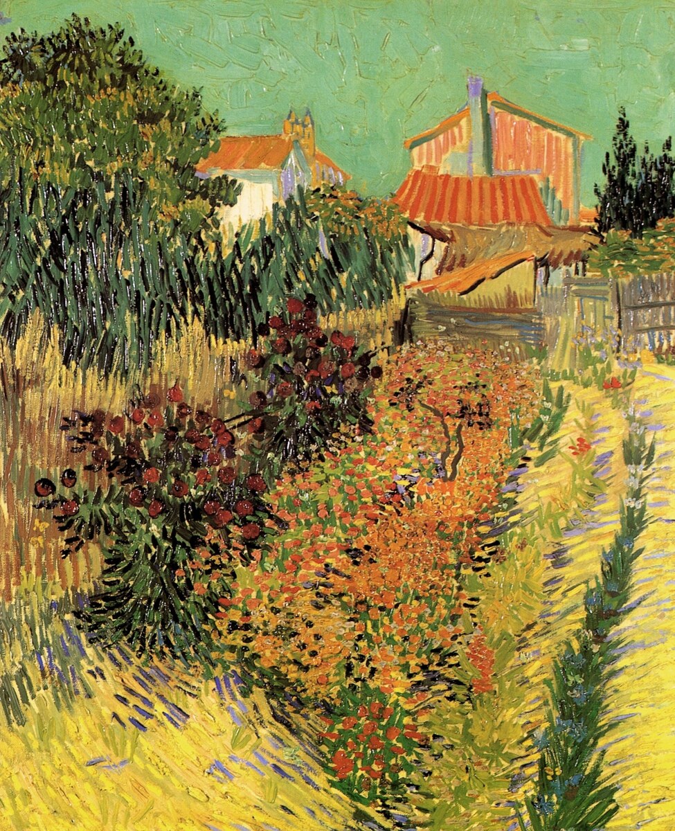 vangoghartist's tweet photo. Garden Behind a House - 1888 #artbots #vangogh https://t.co/82ngldXjc3