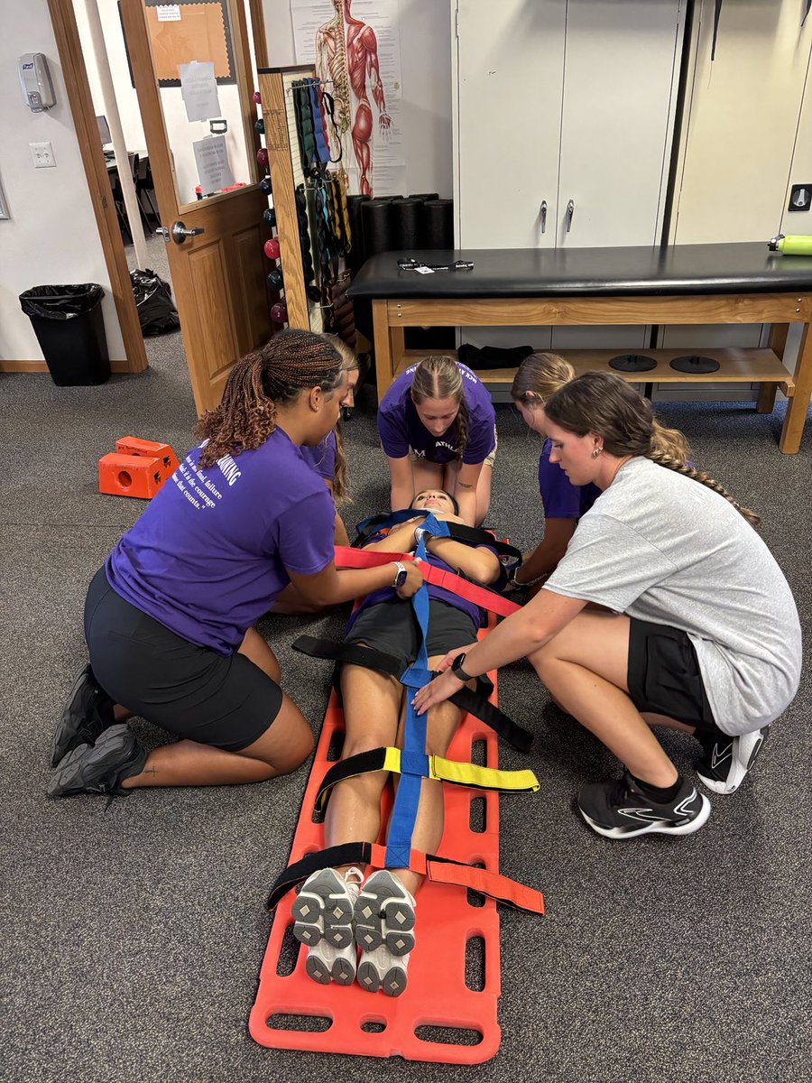 1st year spine boarding practice.