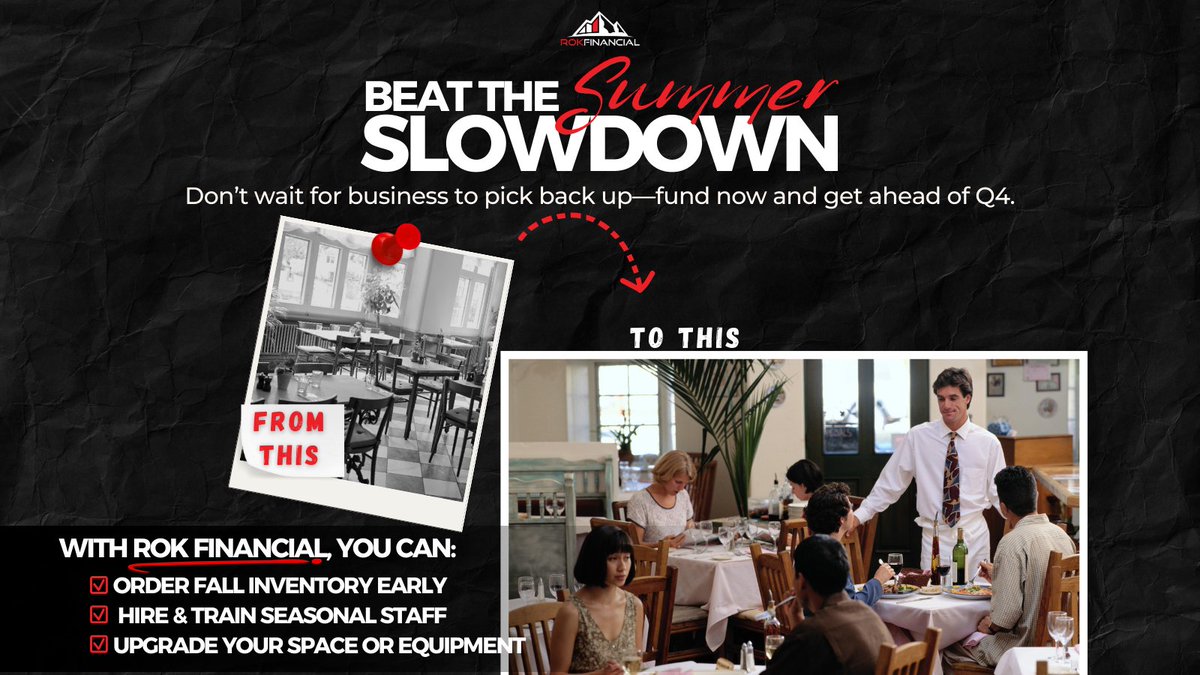 Summer slow? Smart owners are using this time to gear up for Q4. 💡Get funded now — stay ahead later.