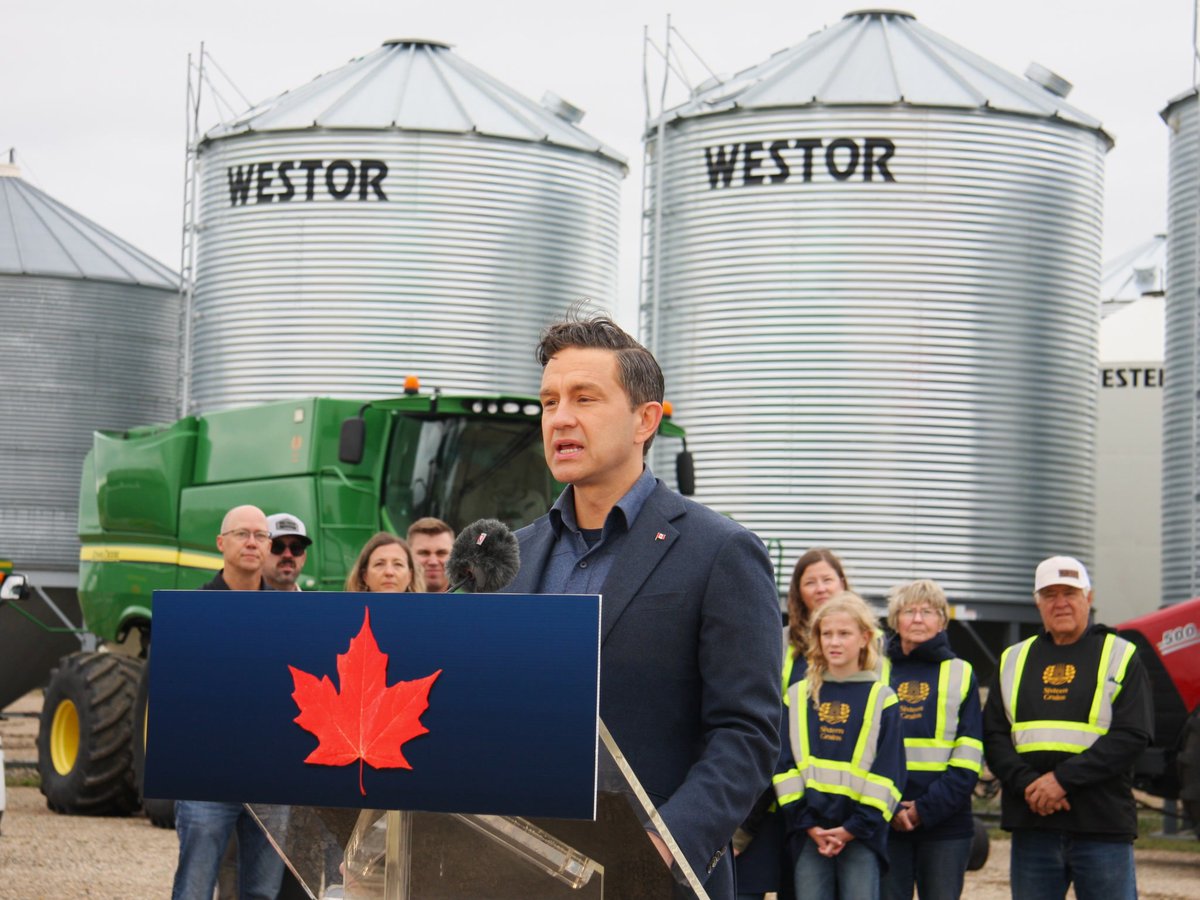 Poilievre promises EV action and calls for canola compensation vist.ly/43ehw #cdnag #westcdnag
