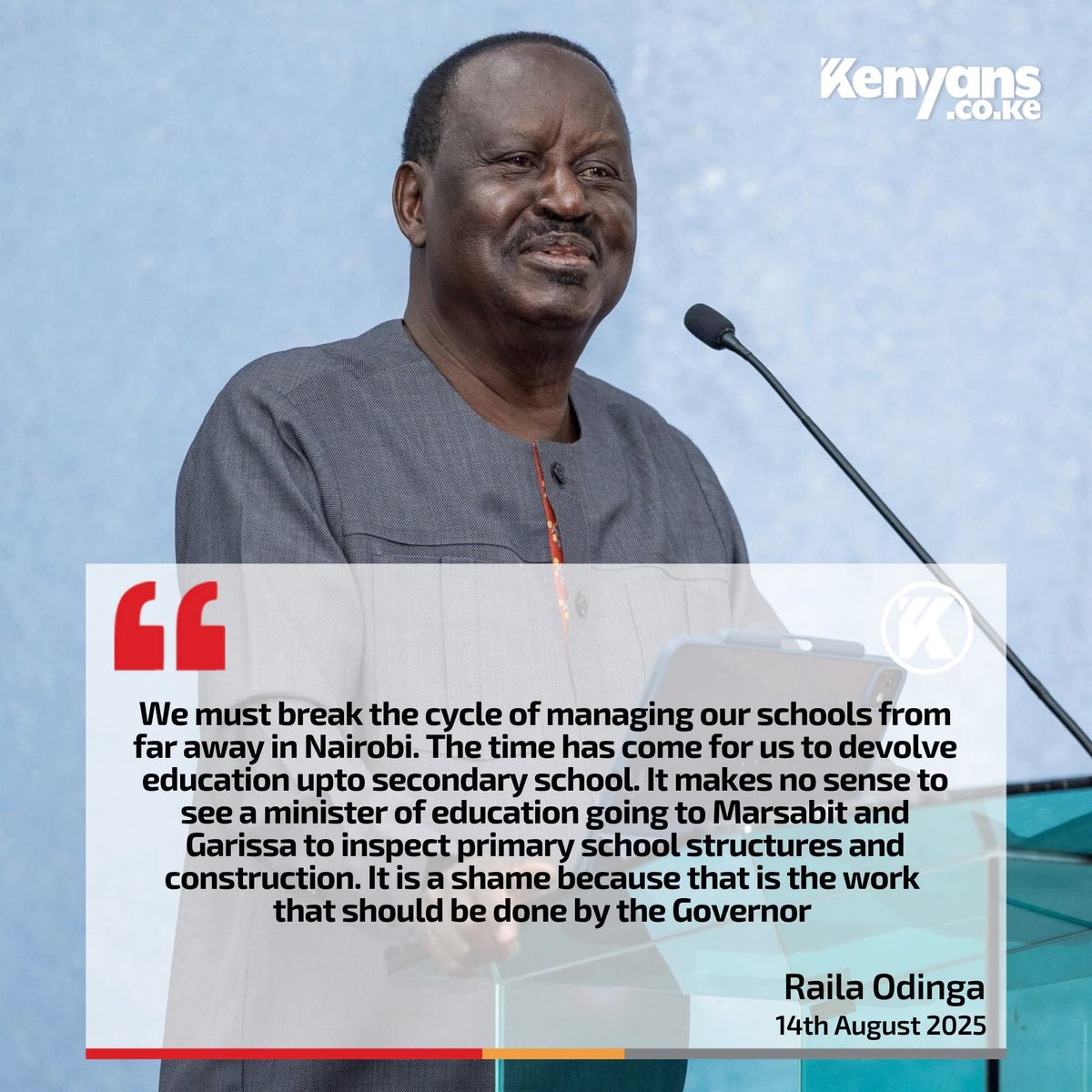 The same counties that divert funds meant for critical sectors like health to non priority uses like foreign and local travel. Education that is ailing will be sent to the morgue.
This proposal by Baba is just absurd and another big miss. 
#dontdevolveeducation
#UshenziKE