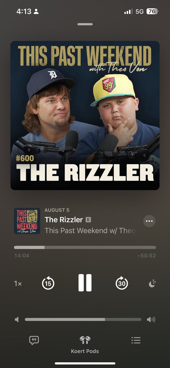 Oh_BigDaddy99's tweet photo. Listening to The Rizzler on Theo Von podcast https://t.co/L66qoqxeqR