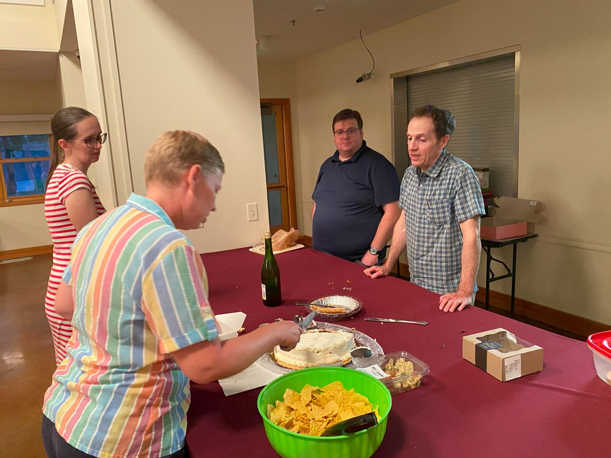 Last night, members (and former members) of the choir gathered in the parish hall to bid farewell to Evelyn, who is one of the longest serving choristers at St. Mark's. So long Evelyn, and thanks for all the music!
