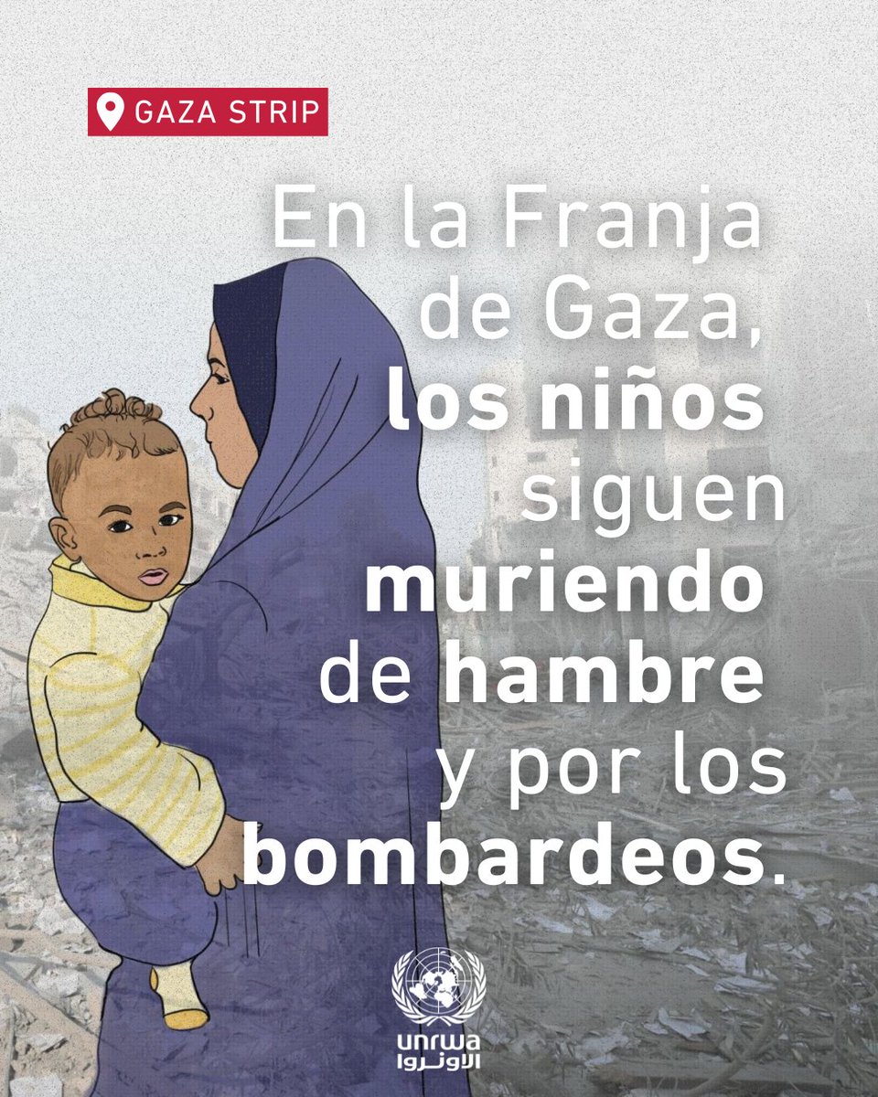 Naciones Unidas (@onu_es) on Twitter photo Los palestinos están enfrentando una catástrofe humanitaria desgarradora.
En Gaza, los niños mueren de hambre y bajo los bombardeos.
Necesitamos acceso humanitario sin restricciones en toda la Franja.
Ya.
📸: <a href="/UNRWA/">UNRWA</a> Los palestinos están enfrentando una catástrofe humanitaria desgarradora.
En Gaza, los niños mueren de hambre y bajo los bombardeos.
Necesitamos acceso humanitario sin restricciones en toda la Franja.
Ya.
📸: <a href="/UNRWA/">UNRWA</a>