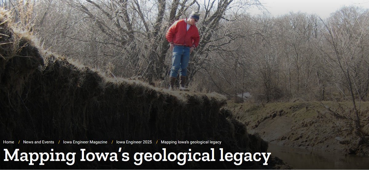 Dr. Keith Schilling was featured in Iowa Engineer magazine reflecting on his career in Geology and Hydrogeology. Schilling has led the IGS since 2018 and recently received the Board of Regents Staff Excellence Award for his contributions to state.
engineering.uiowa.edu/news-and-event…