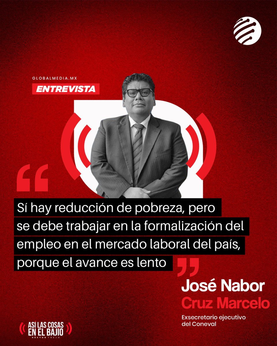 #ASÍLASCOSASENELBAJÍO 🔴  Dr. José Nabor Cruz <a href="/JoseNabCruz/">José Nabor Cruz Marcelo</a> , economista: más de 8 millones de personas salieron de la pobreza entre 2022 y 2024: Inegi
📲 No te pierdas la entrevista completa 👉 gmnet.vip/xfvLq
