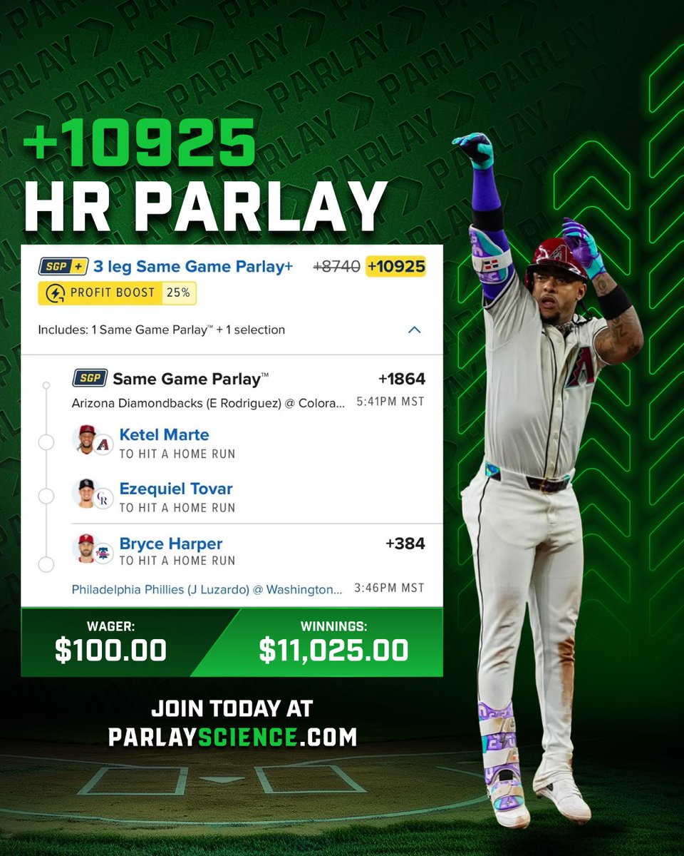 ParlayScience's tweet photo. 💣 HR PARLAY +10925

Go YARD or go home part 2 🫡

🔗 Tail link -> https://t.co/0x8ObT44yc https://t.co/Un9jrCjDeK