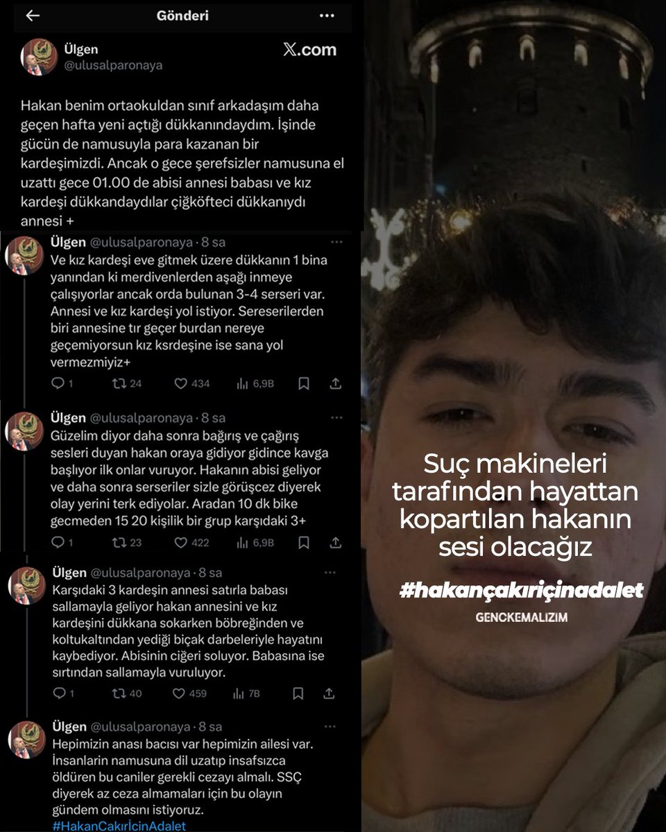 Hakan Çakır, kız kardeşini koruduğu için canice katledildi… Bunu da unutmayacağız! #HakanÇakırİçinAdalet