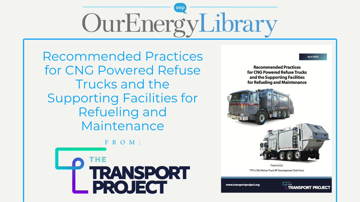 This <a href="/TransportProj/">The Transport Project</a> report outlines the recommended practices for the safe and efficient operation, maintenance, and inspection of CNG powered refuse trucks.

Read: ourenergypolicy.org/resources/reco…