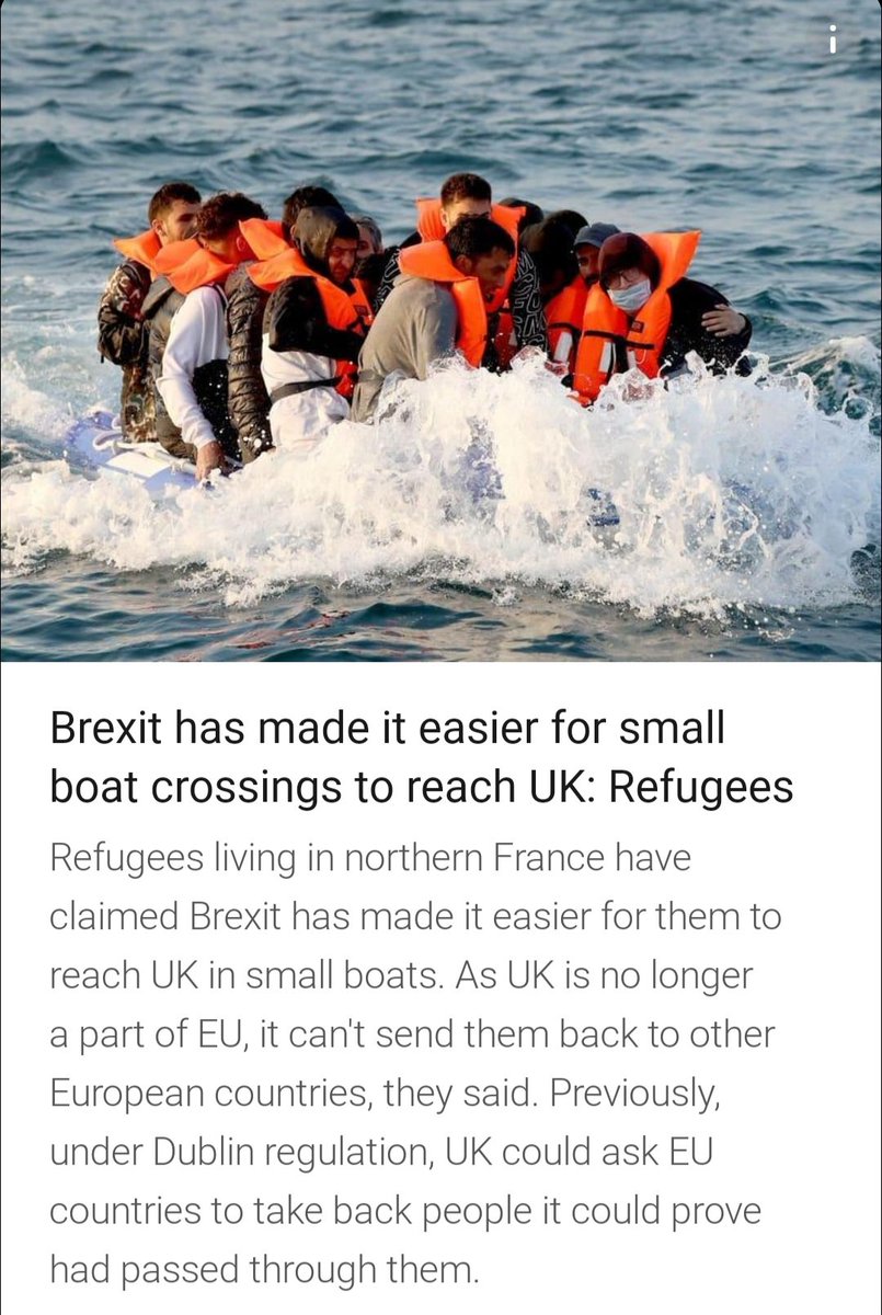 sincesixaneagle's tweet photo. An article from November 2022.
Don't ever let these #brexshitters blame everyone else. It is one thing only that got the small boat problem. Who's fault?
#Farage,#Spaffer,#Tories, #ReformUK https://t.co/BRdE0PvIFL