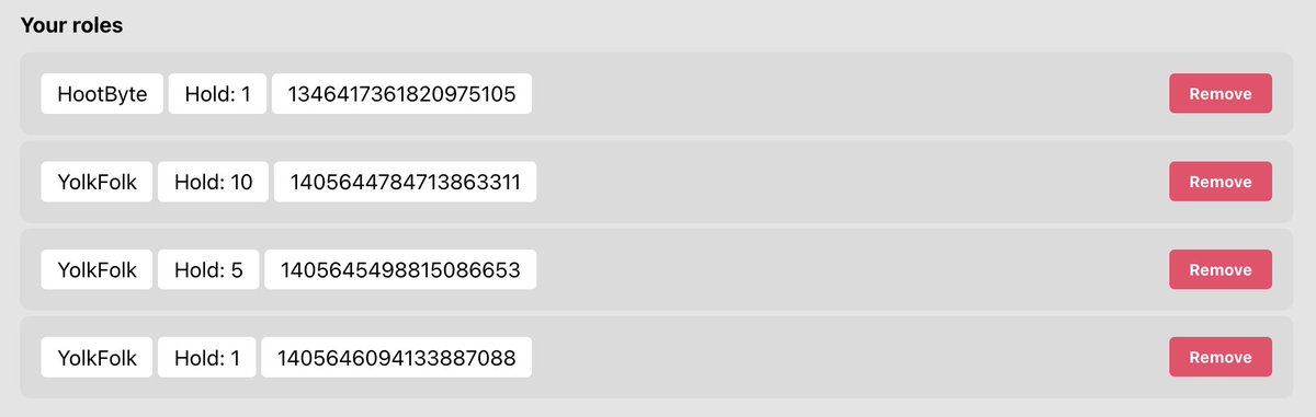 ✨ Roles for holders are now Live on our discord 
discord.com/invite/wp97D6Z…

You can verify right away to get the role that matches how many YolkFolk you currently hold:

- Hold 10 YolkFolk =  Collector ✨ 
- Hold 5 YolkFolk = Spirit 🐋
- Hold 1 YolkFolk = Frens 🐥

Follow the