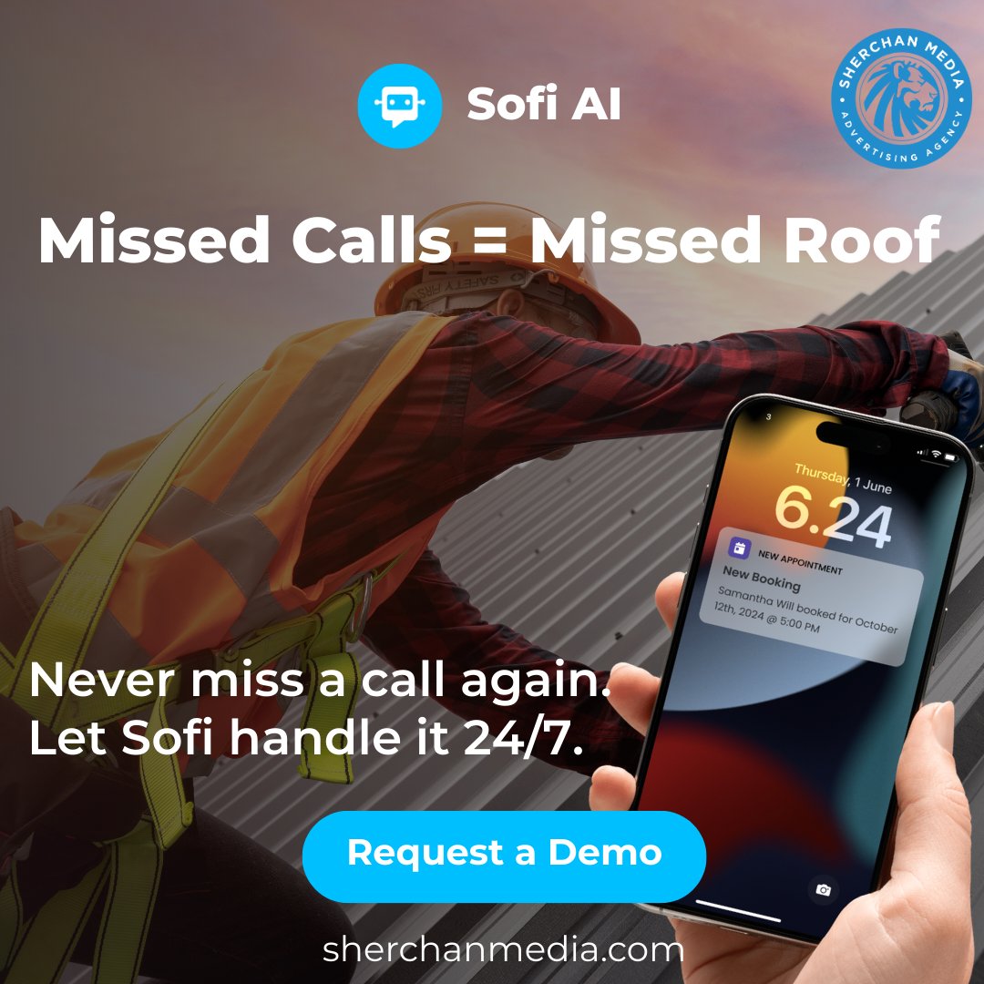 SherchanMedia's tweet photo. Half the roofs you should be installing are going to your competitors—because you didn’t pick up the phone.

Voice AI never sleeps. Calls answered, and customers never waiting—while you’re on a ladder or off the clock.

Reply “Interested” and I’ll show you in 5 minutes. https://t.co/AHug1J5R8p
